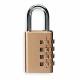 Luggage Padlock 1 3/4 in Rectangle Gold