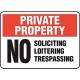 Private Property Sign Aluminum 10X14 In.