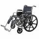 Wheelchair 500 lb 22 In Seat Silver/Navy
