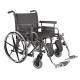 Wheelchair 700lb 26 In Seat Silver/Black