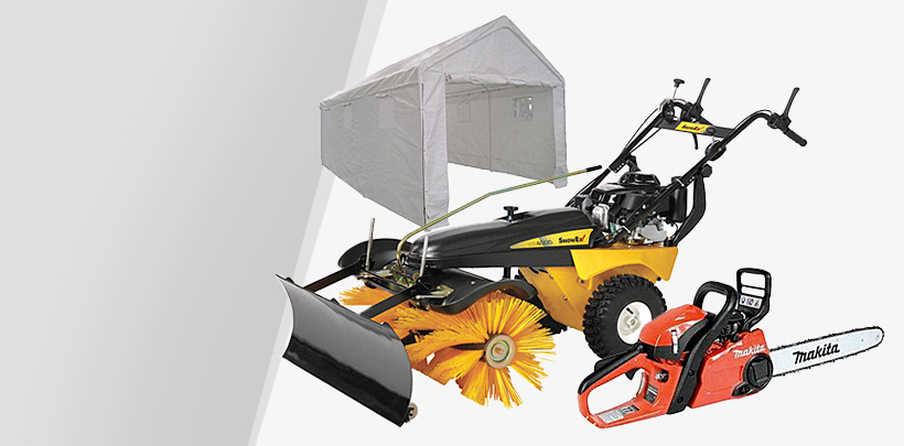 Shop outdoor equipment, riding mowers, canopies, lawn aerators, etc.